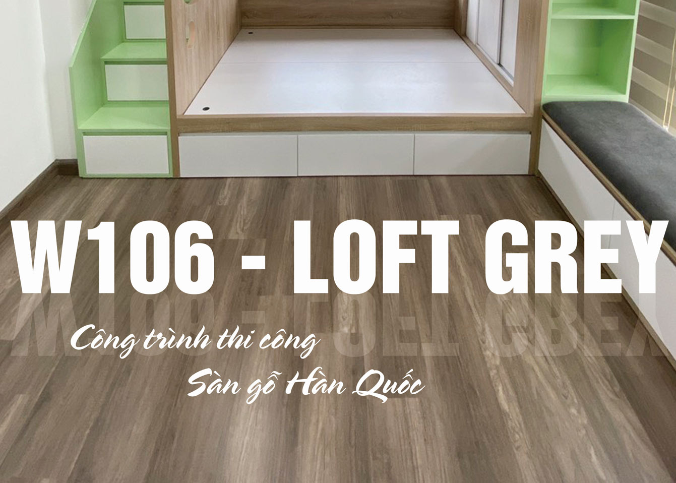 Công trình Sàn gỗ Hàn Quốc W106- Loft Grey- 8mm